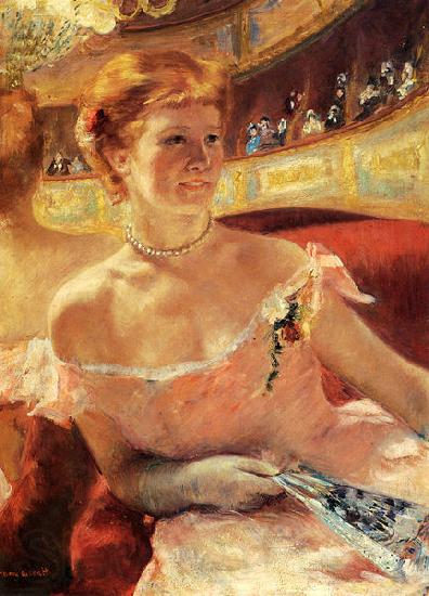 Mary Cassatt Woman with a Pearl Necklace in a Loge France oil painting art